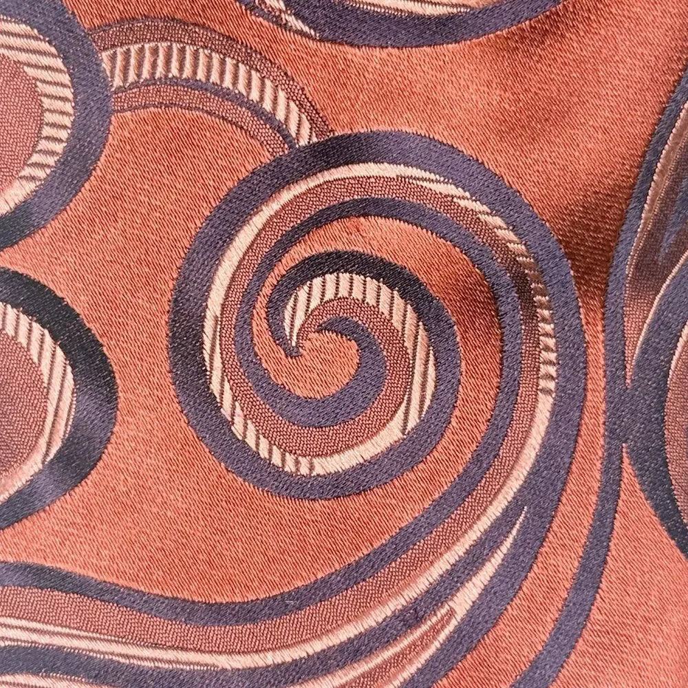 Ted Baker Orange Purple Swirl Paisley Print 100% Silk Neck Tie